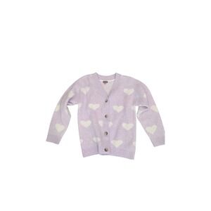 Vince Camuto Lavender Heart Cardigan Sweater Girl's XL (14/16)